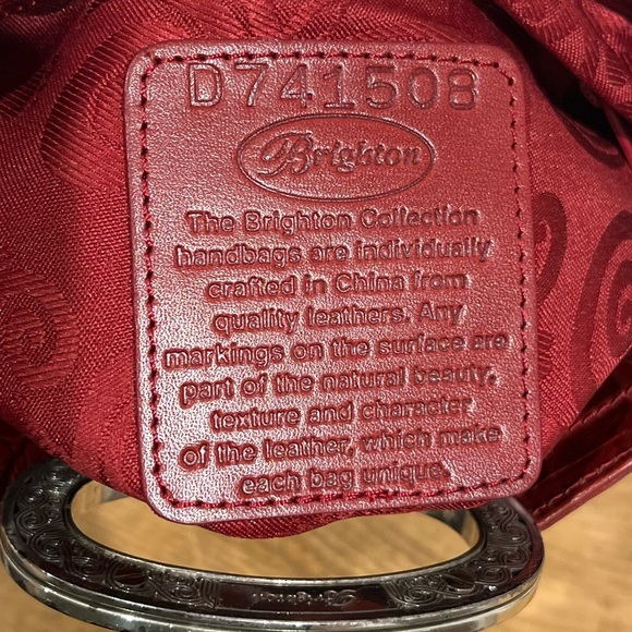 Brighton red leather croc embossed crossbody clutch bag with chain eUC‎ - Picture 6 of 9